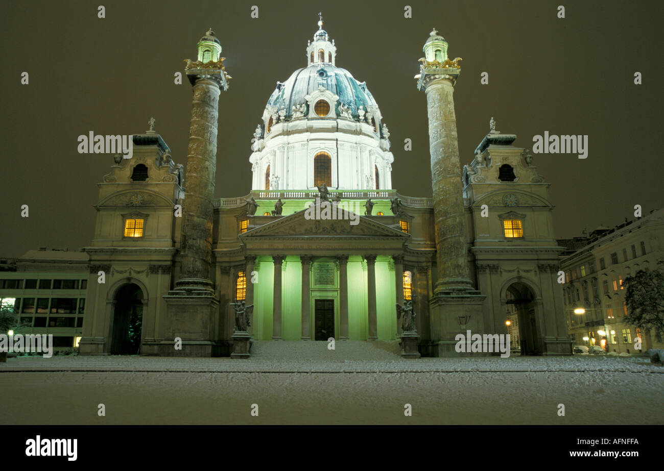 La Cathédrale église Karl en hiver Banque D'Images