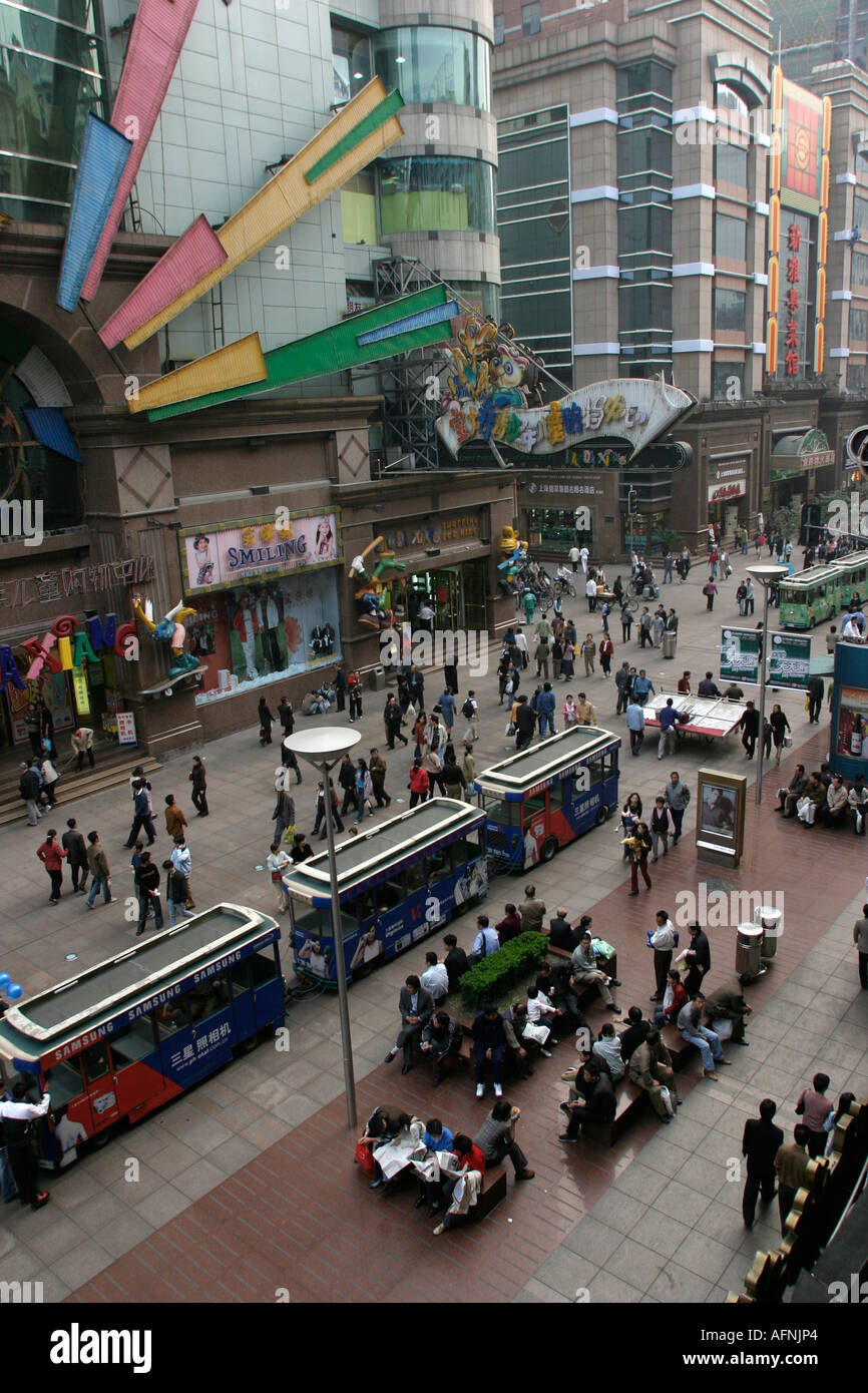 Vue de dessus de la Nanjing Road Banque D'Images