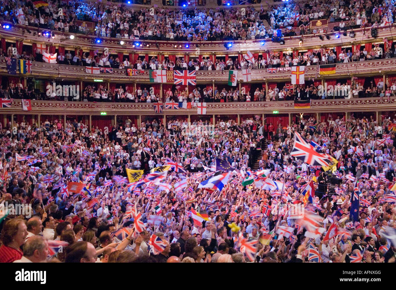 Last Night of the Proms au Royal Albert Hall South Kensington London UK L'Henry Wood Promenade Concerts HOMER SYKES Banque D'Images
