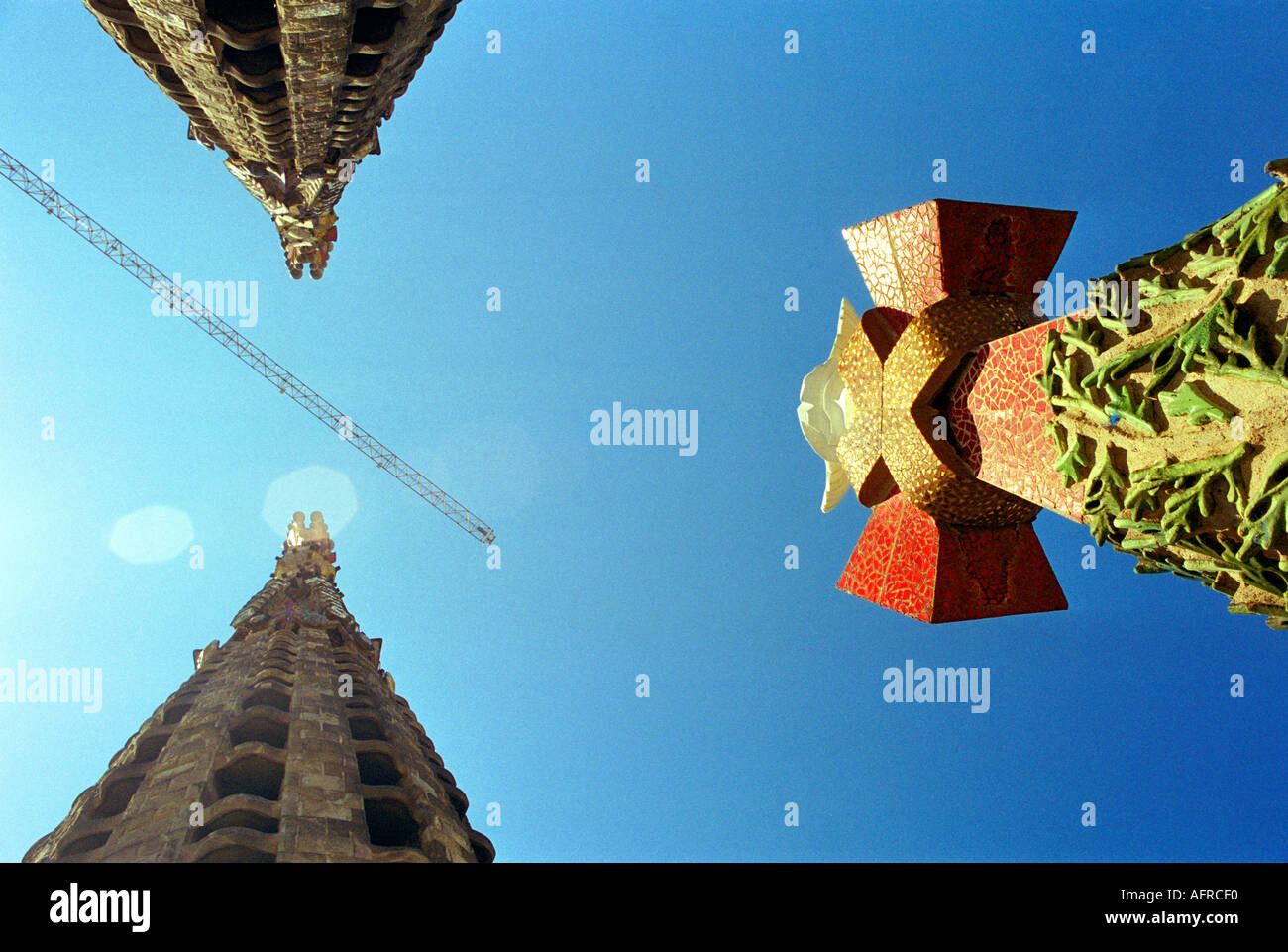 La célèbre cathédrale de Gaudi, La Sagrada Familia de Barcelone l'Espagne est encore en construction Banque D'Images