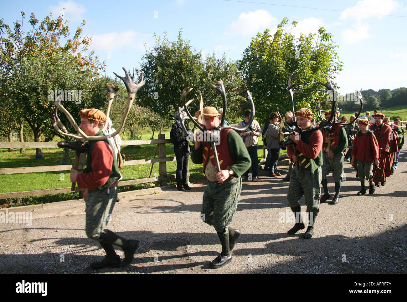 Horn Abbot's Dance Bromley Staffordshire UK. Banque D'Images