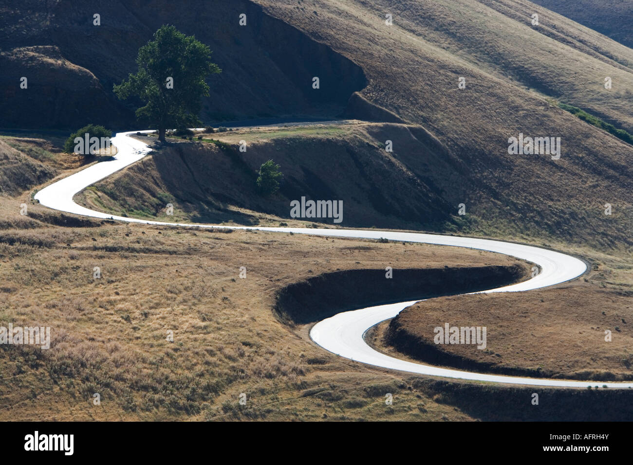 Les courbes de la route menant vers le haut. Banque D'Images