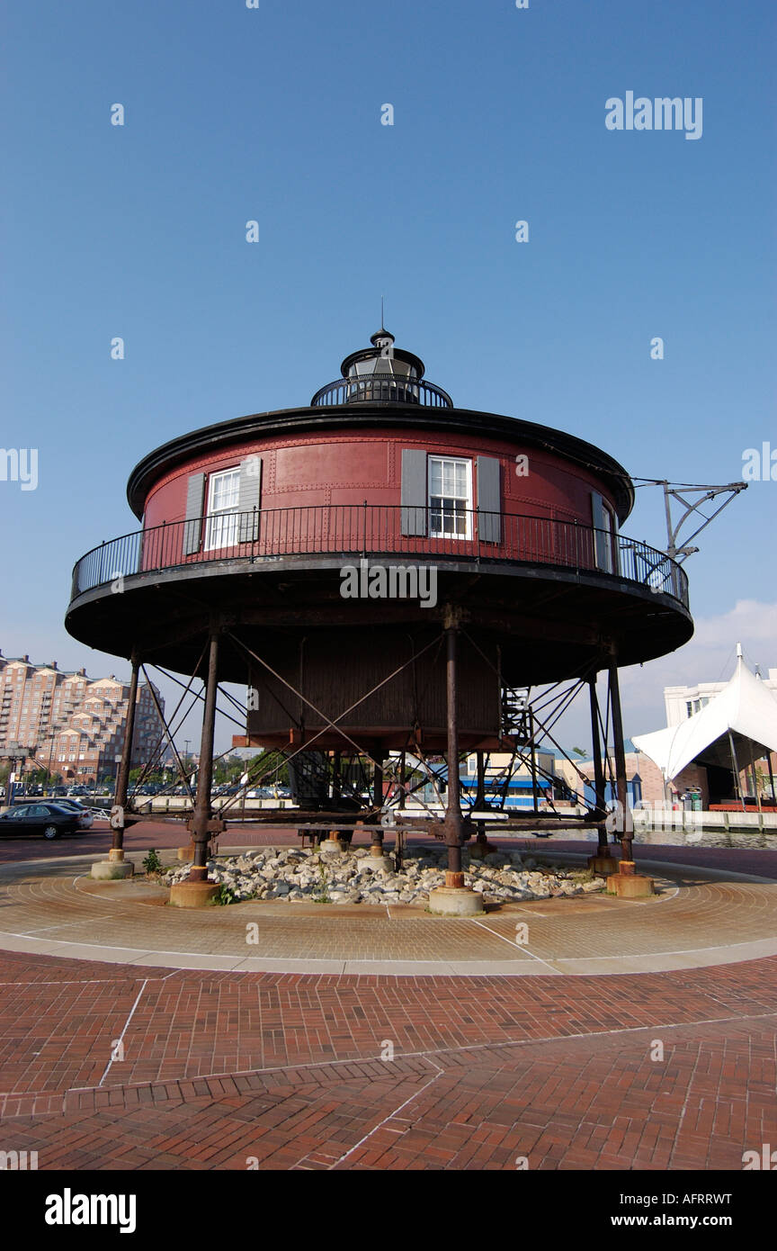 Sept pied Knoll Lighthouse. Baltimore Maryland USA Banque D'Images