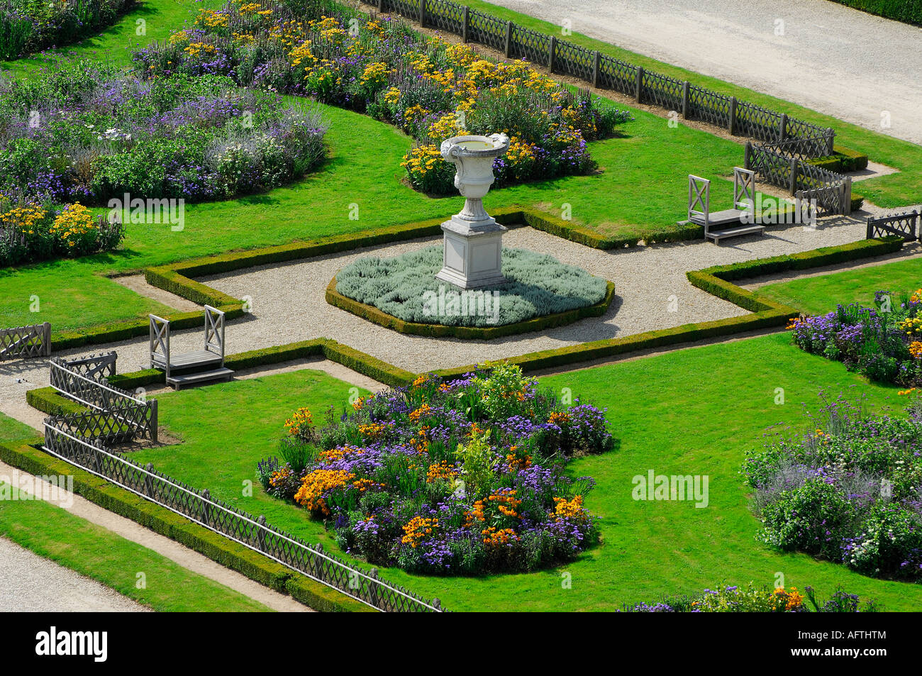 Jardin formel au château Vaux le Vicomte, france Banque D'Images