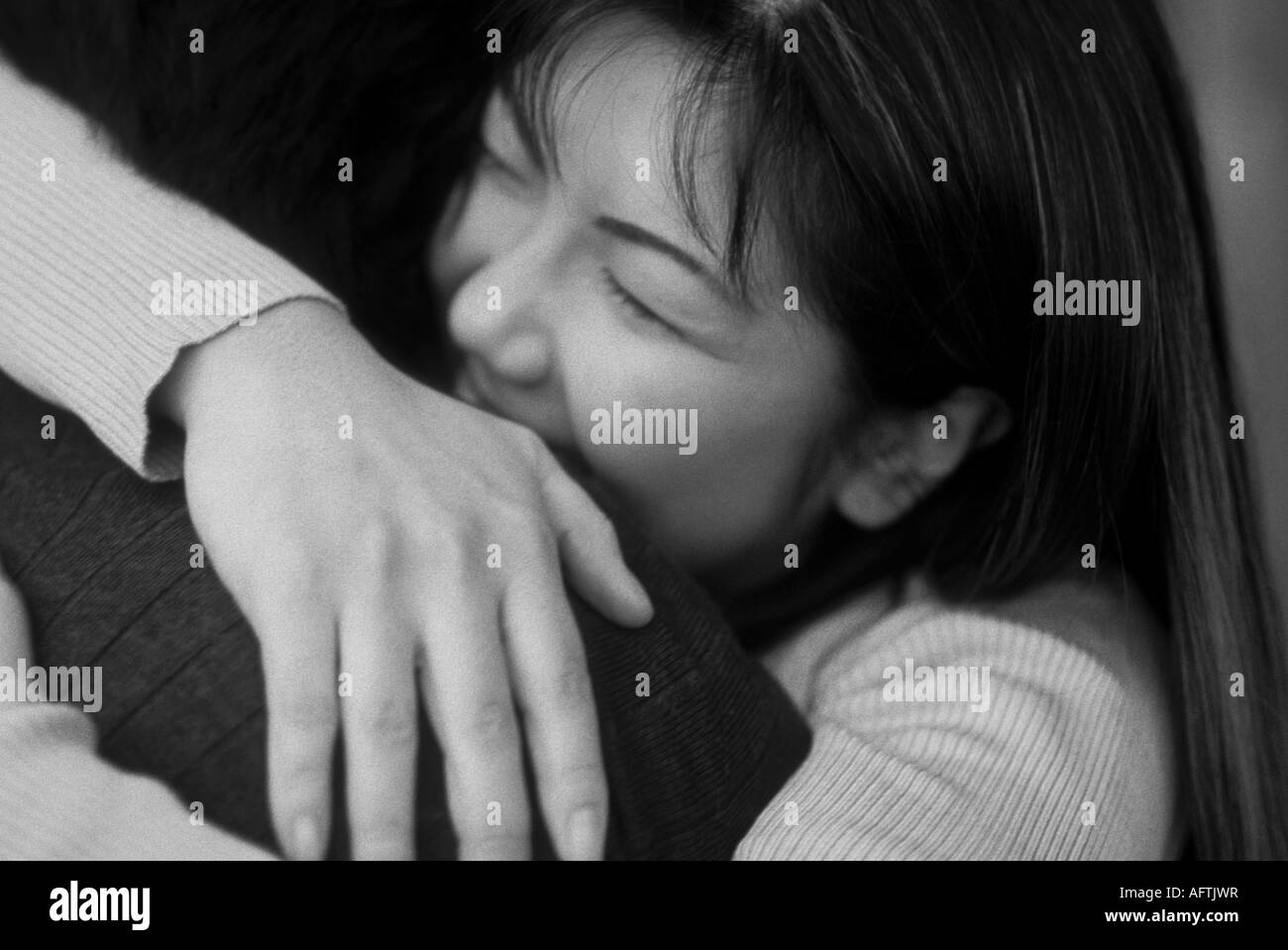 Couple, Close up (B&W) Banque D'Images