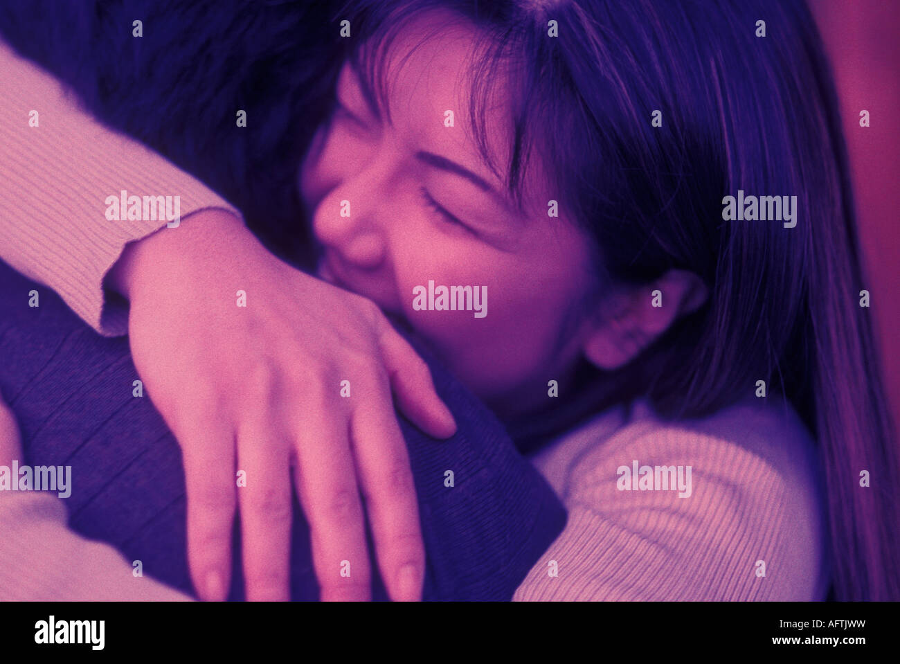 Couple, Close up (B&W) Banque D'Images