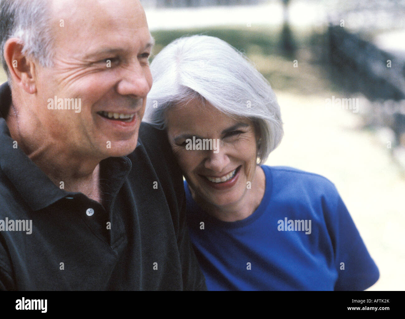 Mature couple smiling, portrait, Close up Banque D'Images