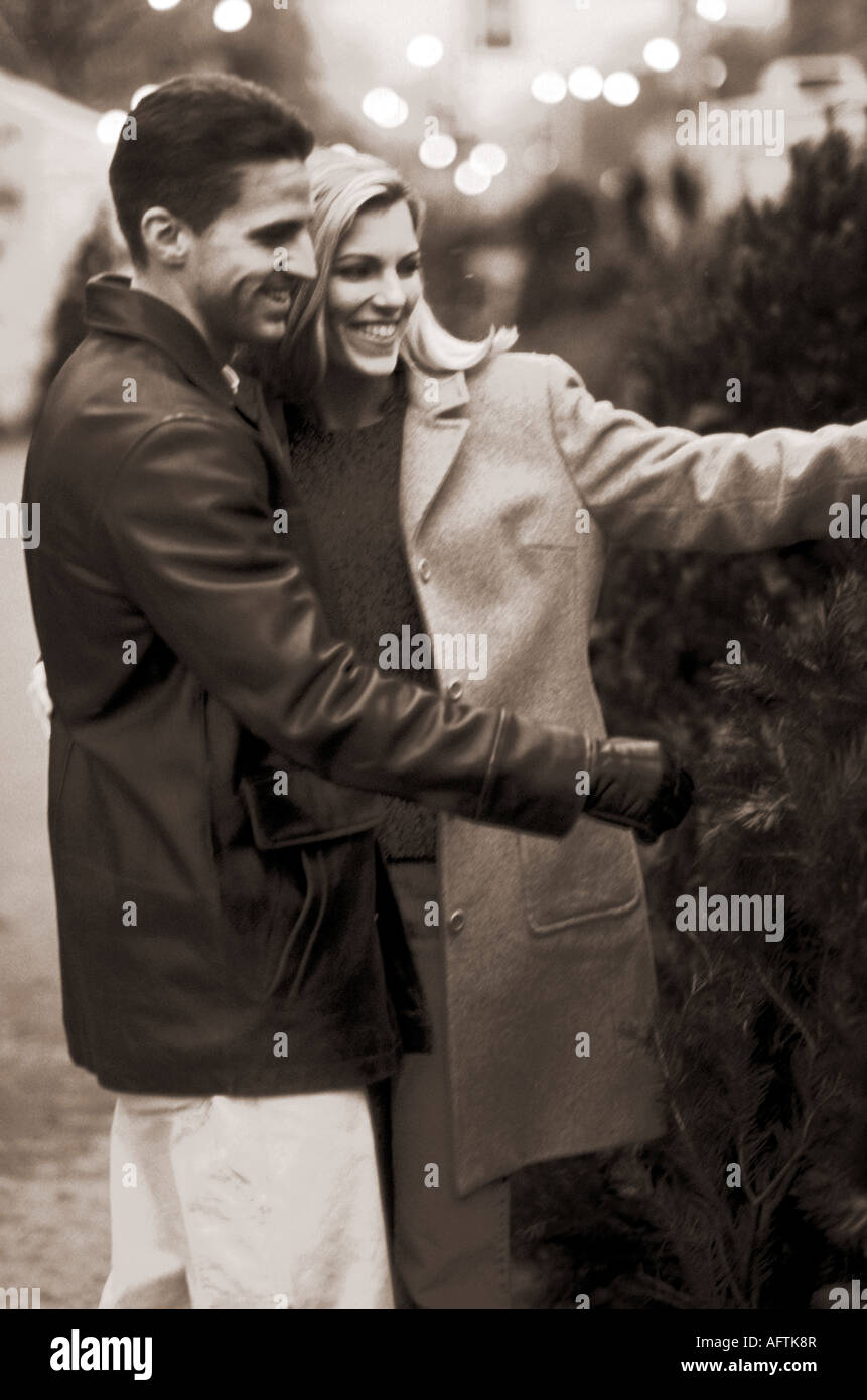 L'homme et de la femme ensemble (B&W) Banque D'Images
