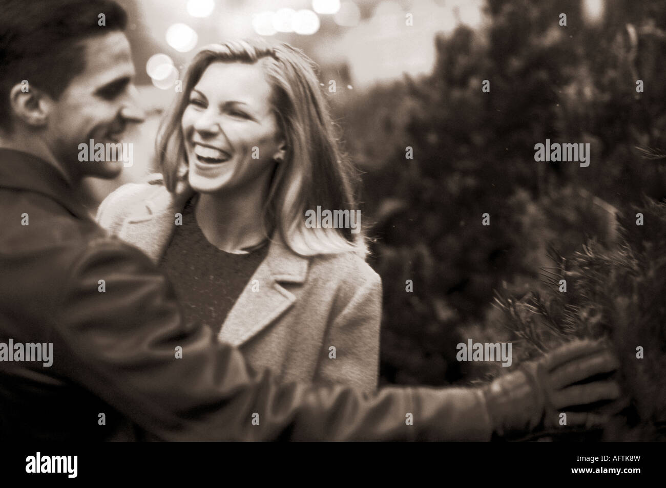 L'homme et de la femme ensemble (B&W) Banque D'Images
