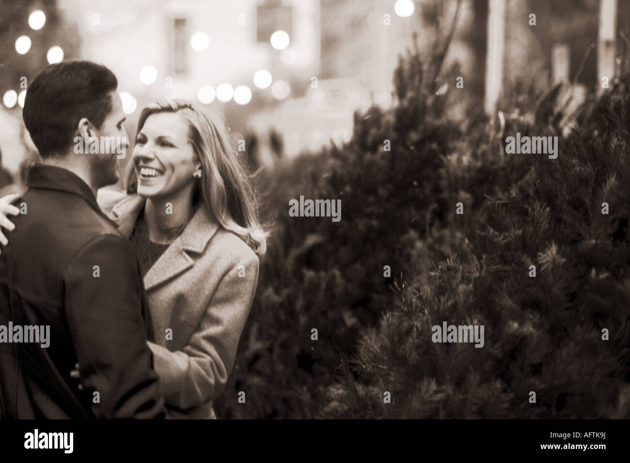 L'homme et de la femme ensemble (B&W) Banque D'Images