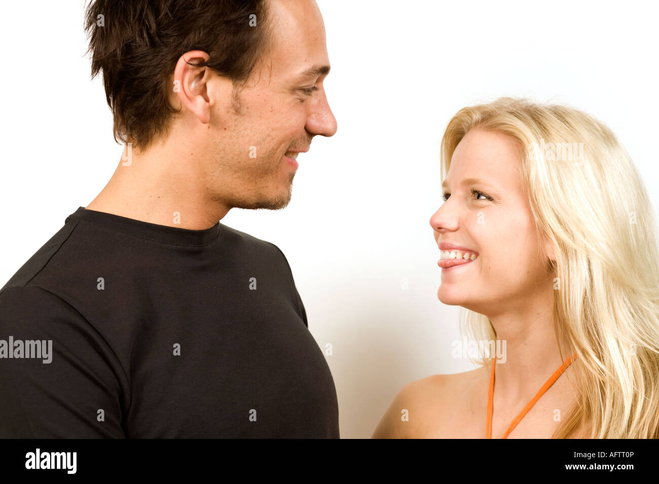 Couple mature, smiling Banque D'Images