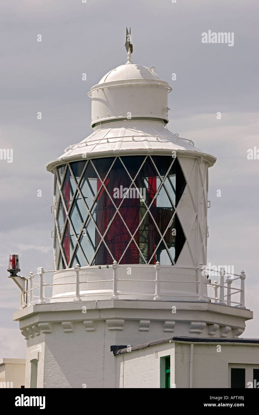 Close-up of St Annes Head Lighthouse, Pembrokeshire, Pays de Galles, Royaume-Uni Banque D'Images