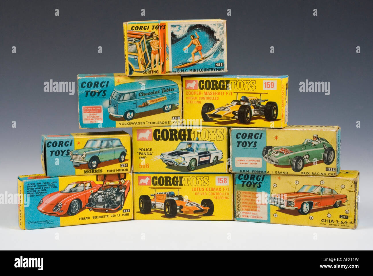 Collection de die-cast Corgi boîtes modèle de voiture Banque D'Images