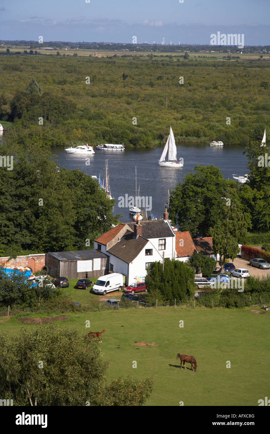 Avis de Norfolk Broads de Ranworth Église, Norfolk Banque D'Images