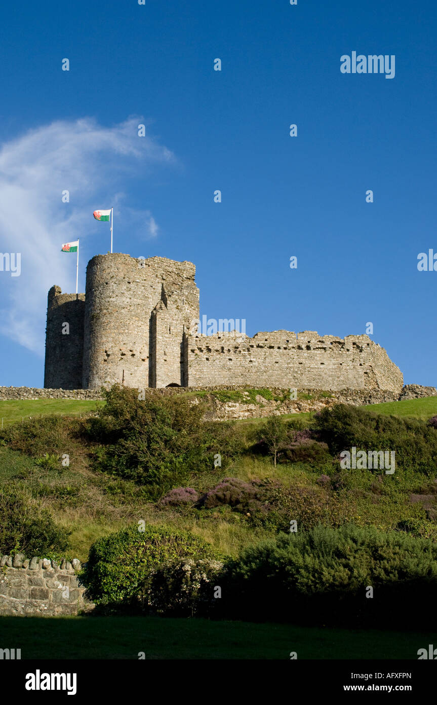 Le Château de la péninsule de Lleyn ville Cricieth Harlech Gwynedd au nord du Pays de Galles welsh monument ancien dans les soins d'CADW Banque D'Images