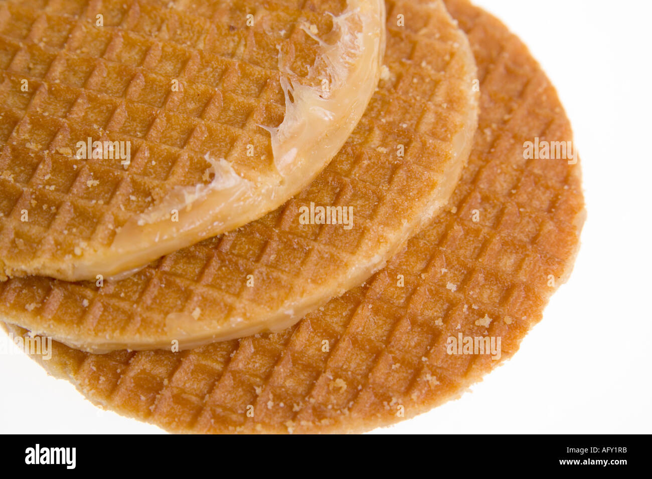 Stroopwafels néerlandais pour l'érable waffle Banque D'Images