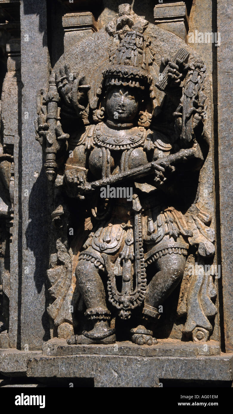 Inde du Sud, Karnataka Somnathpur Keshava Temple Sculpture Banque D'Images