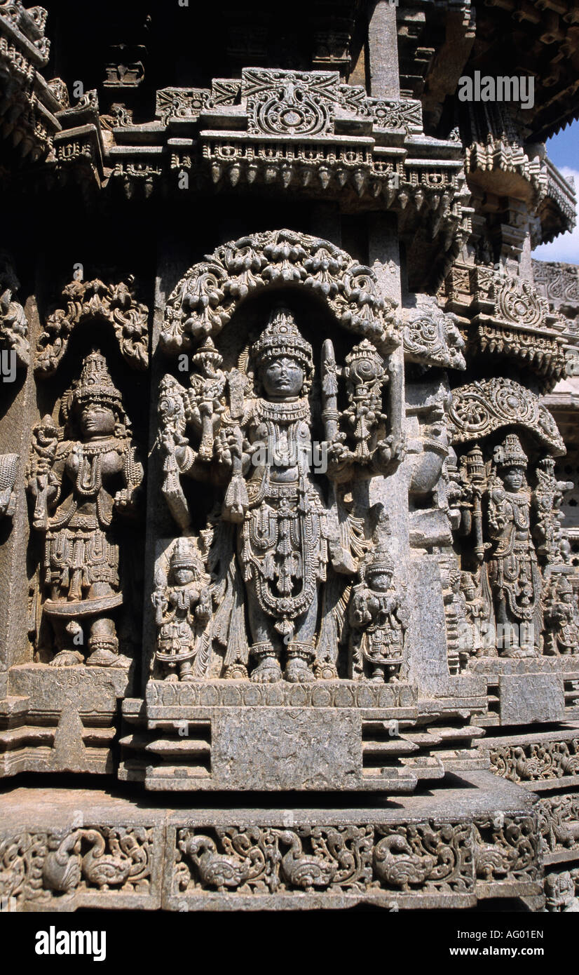 Inde du Sud, Karnataka Somnathpur Keshava Temple Sculpture Banque D'Images