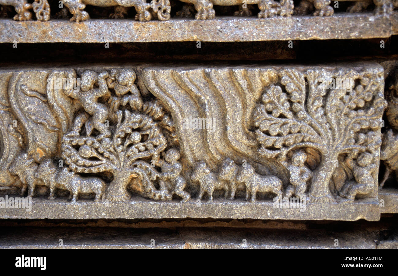 Inde du Sud, Karnataka Somnathpur Keshava Temple Sculpture Banque D'Images