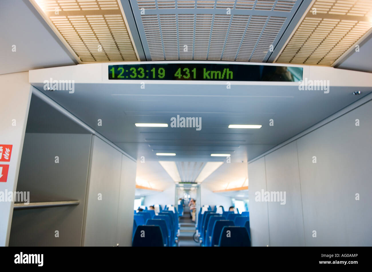 Intérieur de voiture Maglev, Shanghai, Chine Banque D'Images