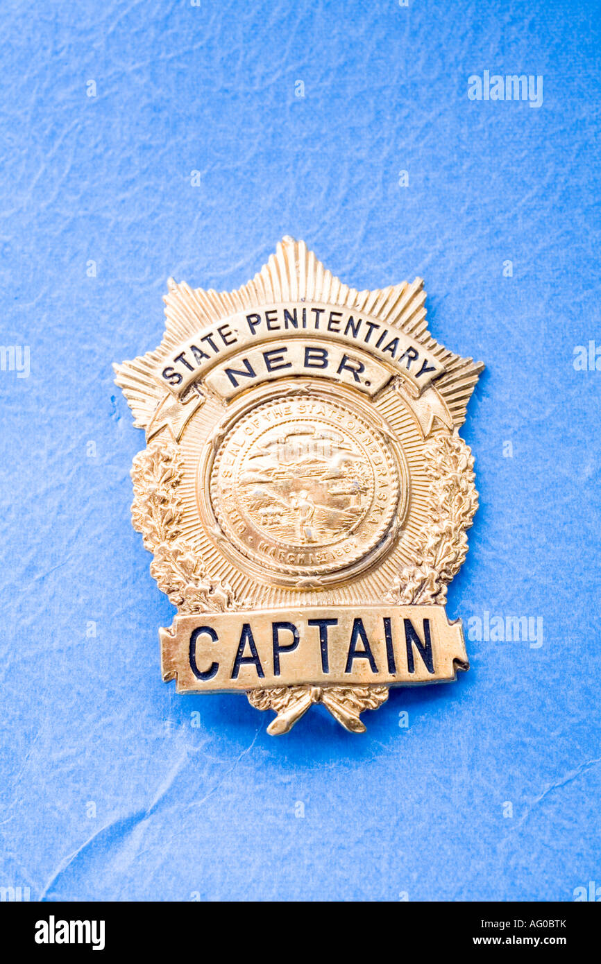 Badge du capitaine de la pénitencier de l'État du Nebraska Banque D'Images