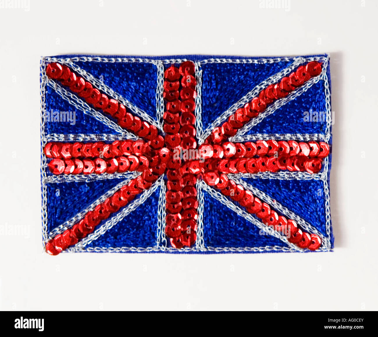Union jack petit haut patch vêtements Banque D'Images