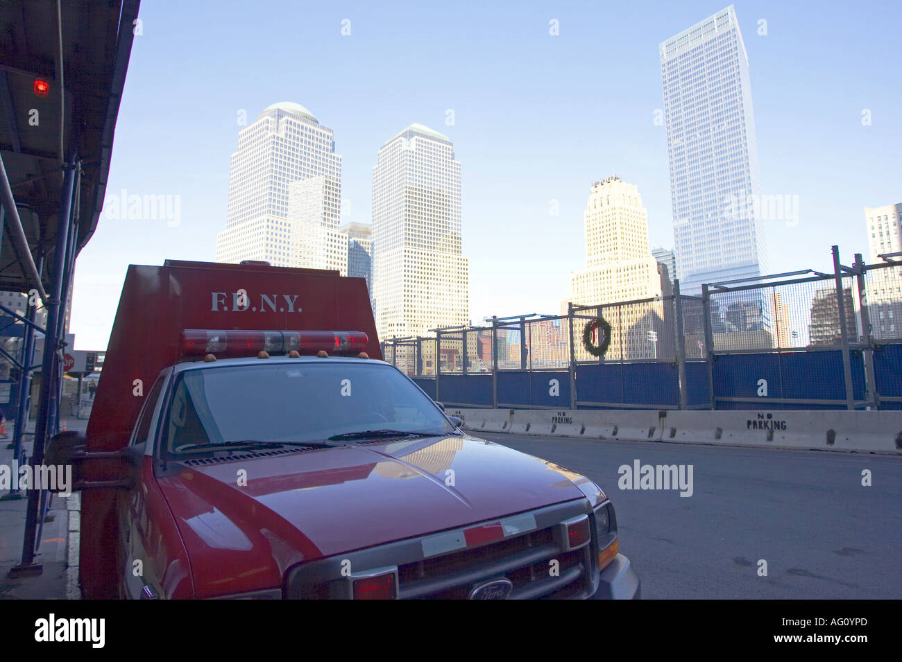FDNY fire adjudication stationné à l'extérieur reconstruit réoccupé moteur 10 bain 10 firehouse liberty street Banque D'Images
