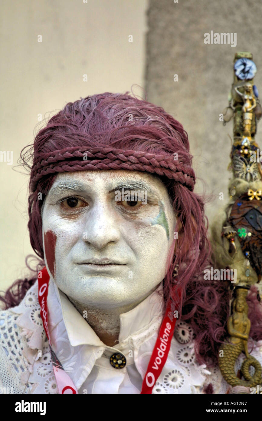 Mime - Mimes effectuer dans les rues de Viana do Castelo au cours de Senhora da Agonia festivités Banque D'Images