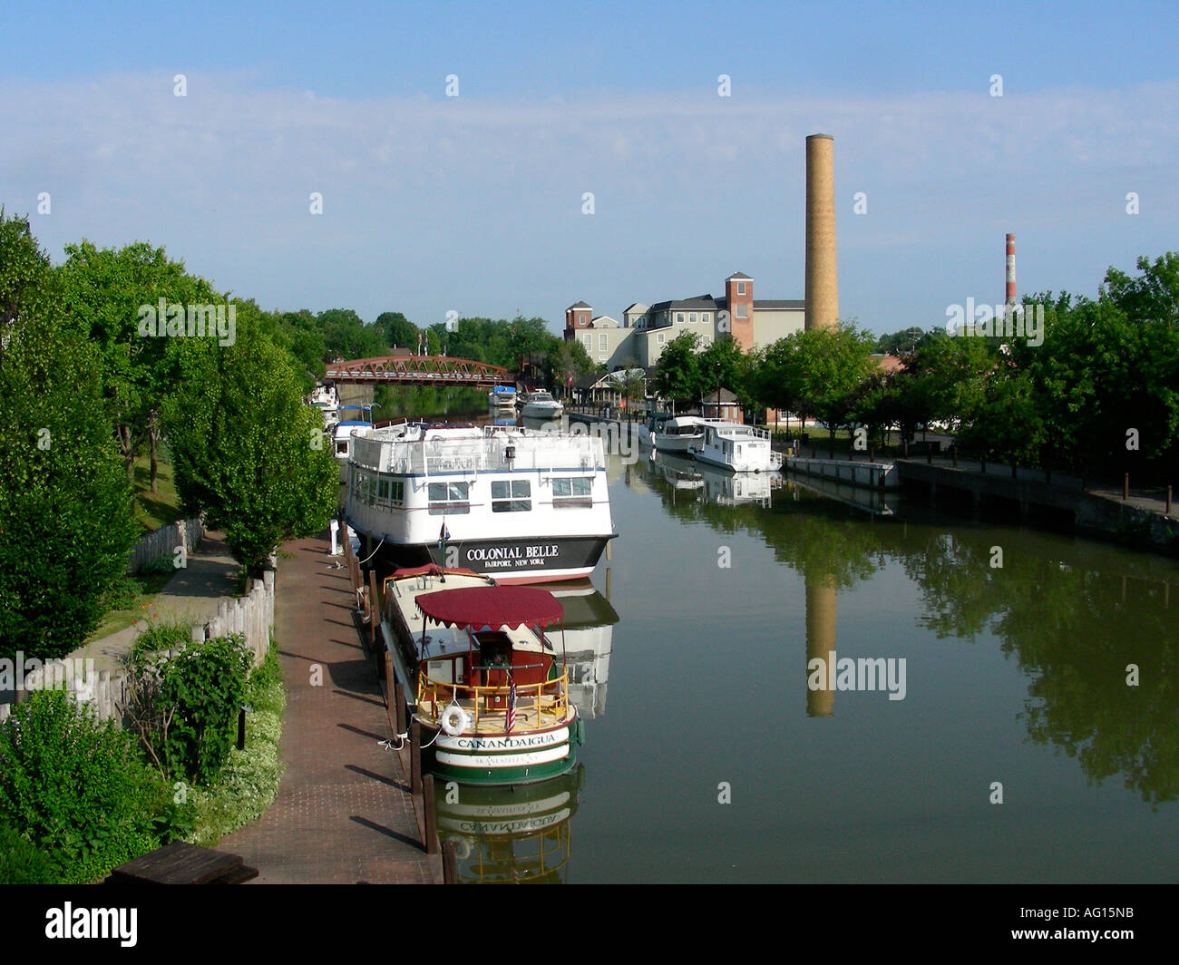 Erie Canal scene, Fairport, NY USA Banque D'Images