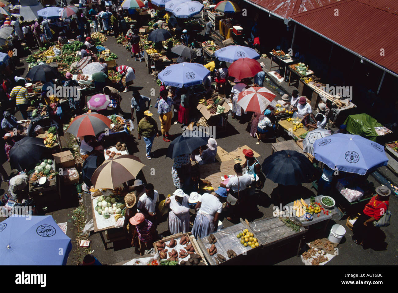 La Grenade St George s marché le samedi matin Banque D'Images