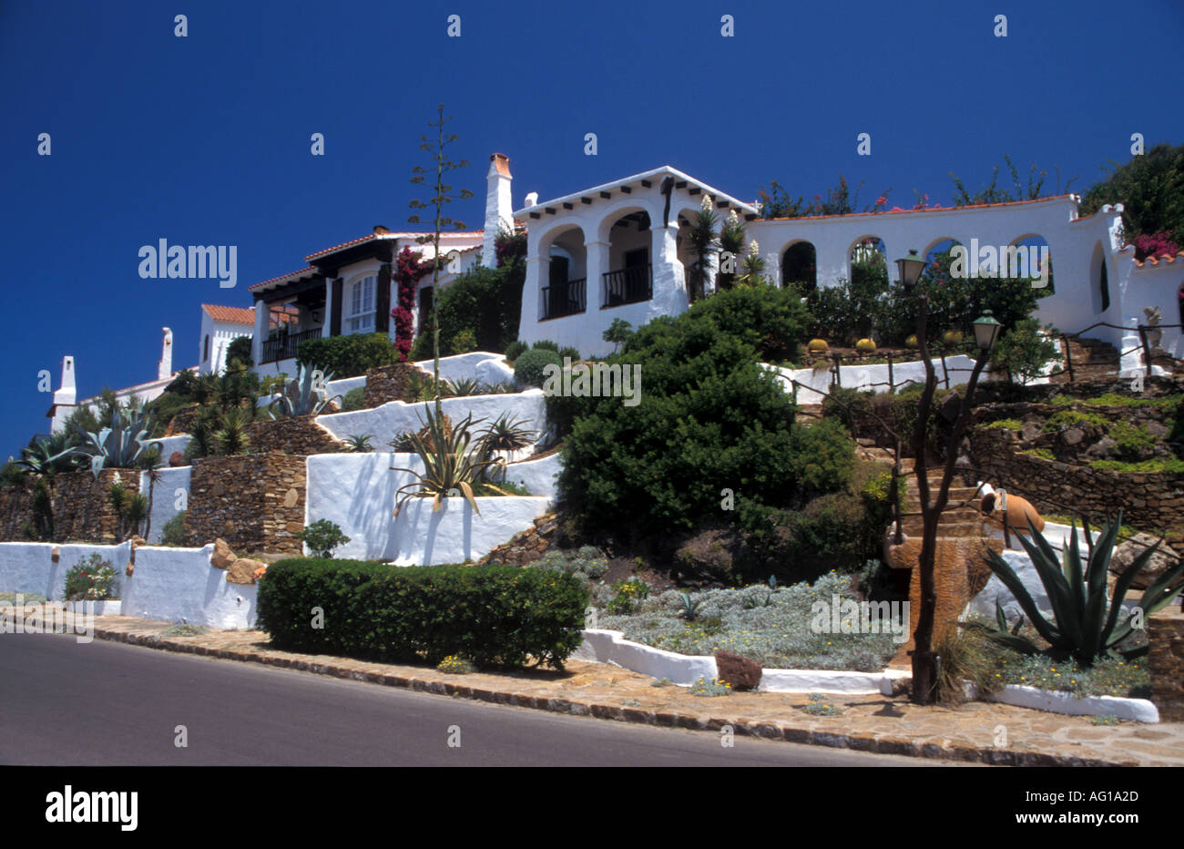 Villas à Platges de Fornells Menorca Banque D'Images