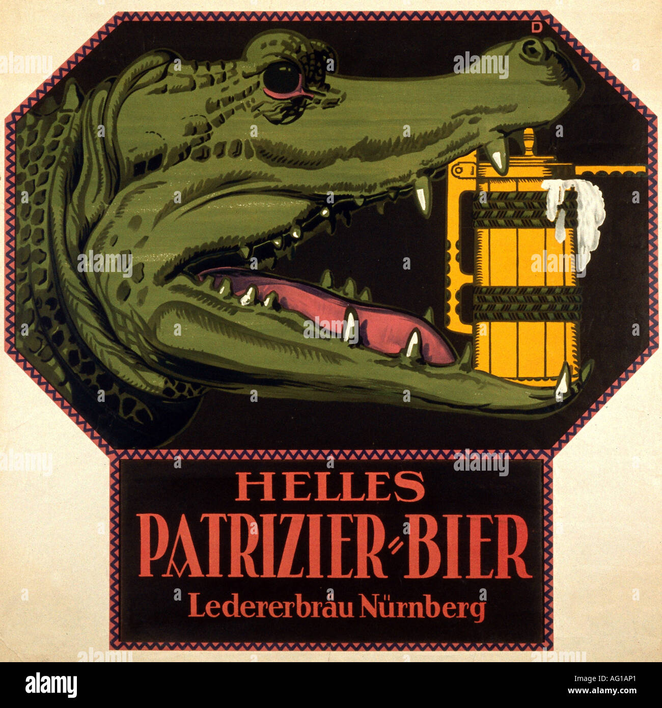 Publicité, boissons, 'Helles Patrizier - Bier', Ledererbräu, Nuremberg, vers 1910, affiche, Banque D'Images