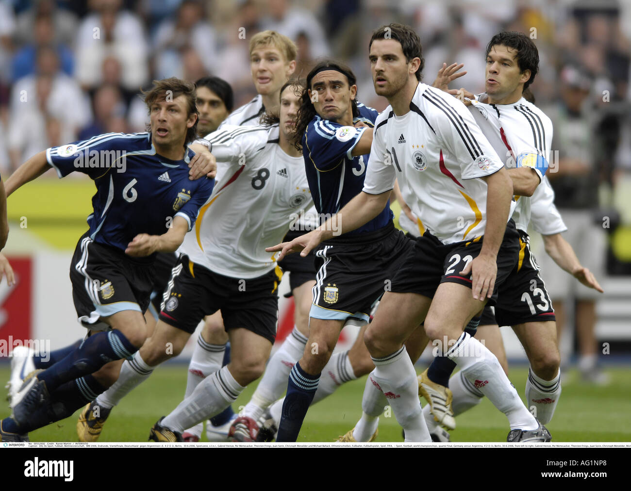 Le sport, football, championnats du monde, quart-de-finale, l'Allemagne contre l'Argentine, 4:2 (1:1), Berlin, 30.6.2006, Additional-Rights Clearance-Info-Not-Available- Banque D'Images
