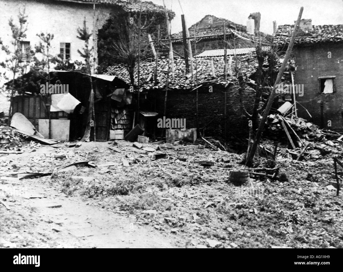 Géographie / voyage, Espagne, guerre civile espagnole 1936 - 1939, Guernica, ruines après le raid aérien par la 'Légion Condor' 26.4.1937, Banque D'Images