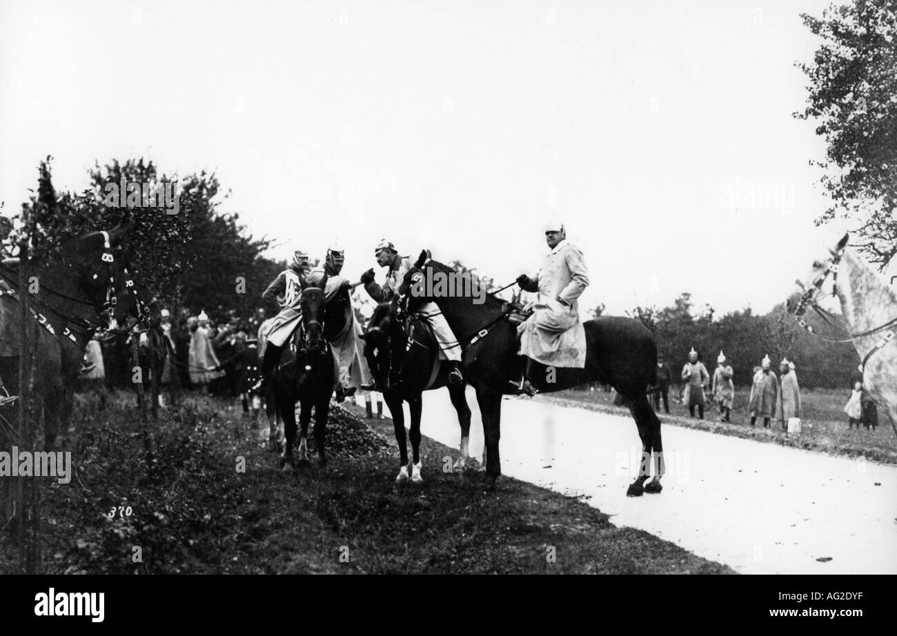 Wilhelm II., 27.1.1859 - 4.6.1941, Empereur allemand 15.6.1888 - 9.11.1918, pendant la manœuvre, photographie de Fritz Telllgmann, Mühlhausen/Thuringe, vers 1905, Hohenzollern, militaire, officiels, Allemagne, XXe siècle, Muhlhausen, Muehlhausen, , Banque D'Images