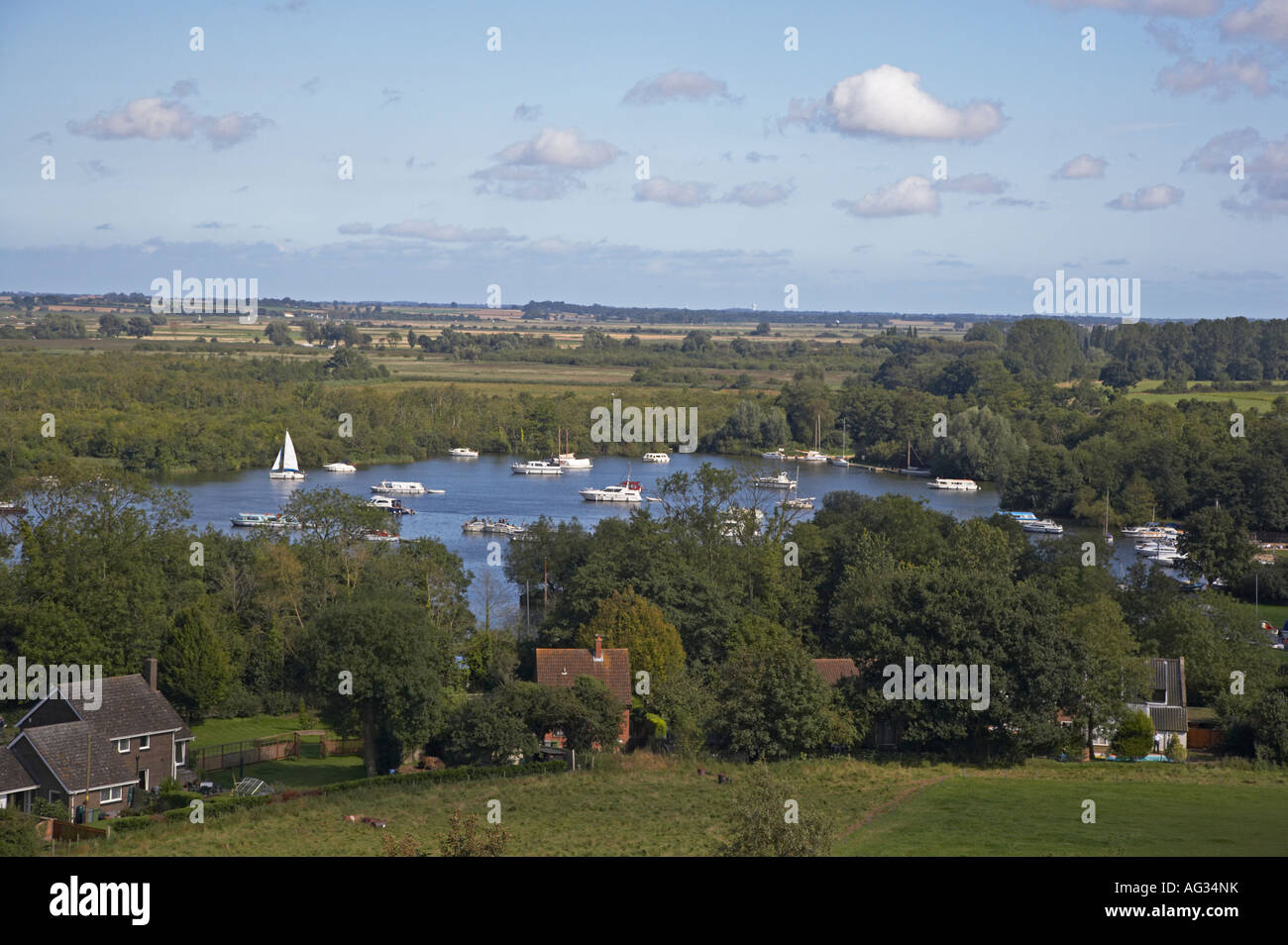 Avis de Norfolk Broads de Ranworth Église, Norfolk Banque D'Images