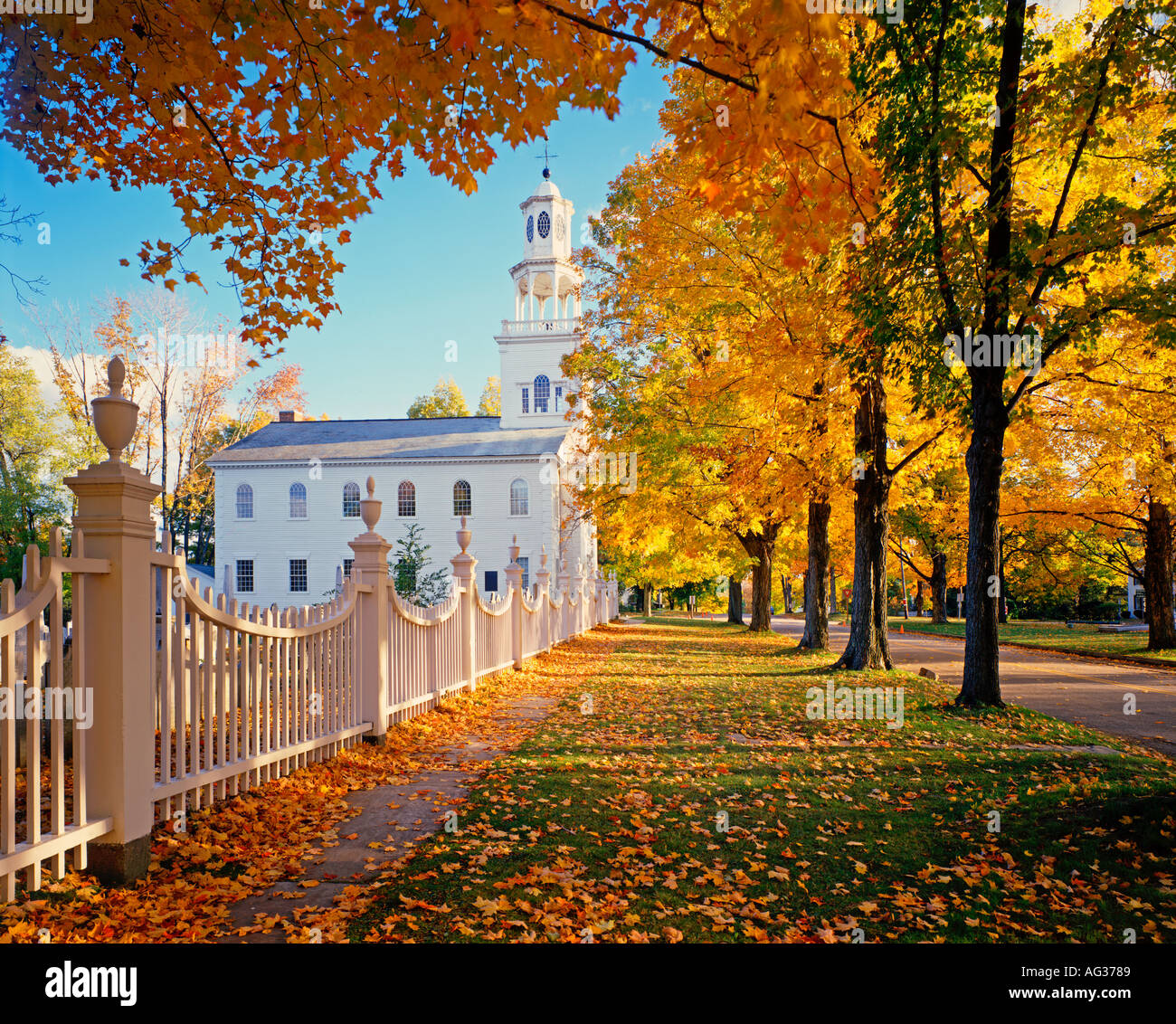 L'église pendant la saison des feuilles d'automne à Bennington Vermont USA Banque D'Images