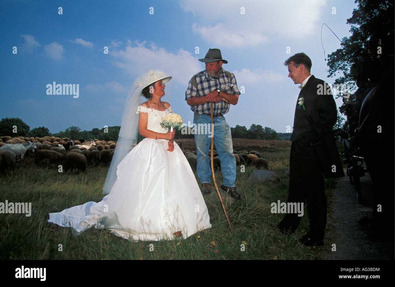Pays-bas Emmen couple marié avec shepherd Banque D'Images