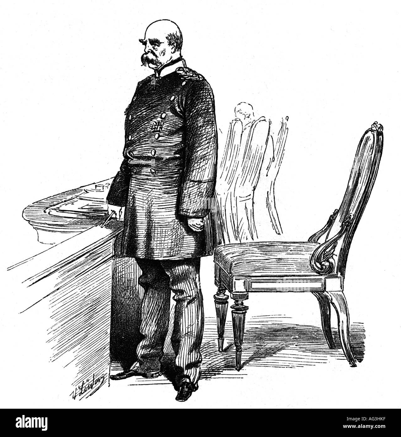 Bismarck, Otto von, 1.4.1815 - 30.7.1898, politicien allemand, chancelier 21.3.1871 - 20.3.1890, au parlement, gravure par Hermann Lüders, 'Ueber Land und Meer', numéro 42, 1883, politique, Allemagne, Berlin, historique, Luchers, Reichstag, Prince, Banque D'Images