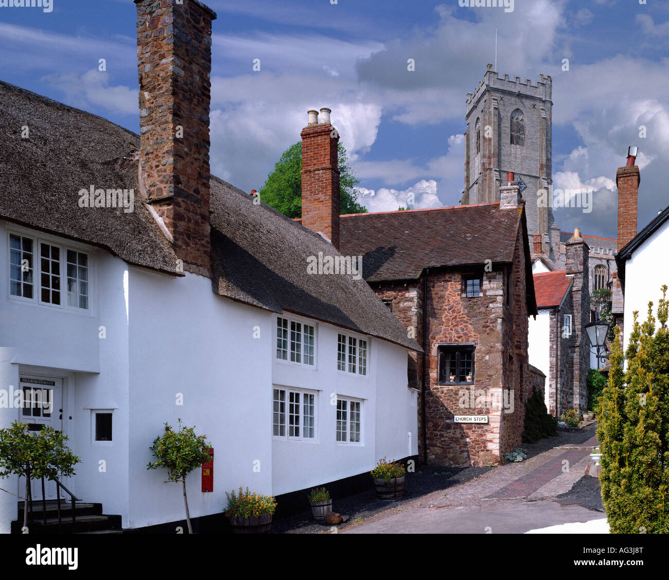 Go - SOMERSET : Étapes de l'Église à Minehead Banque D'Images