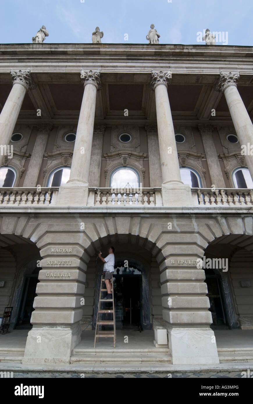 Peinture travailleur la Galerie nationale hongroise (Magyar Nemzeti Galéria Quartier du Château Budapest Hongrie Europe Banque D'Images