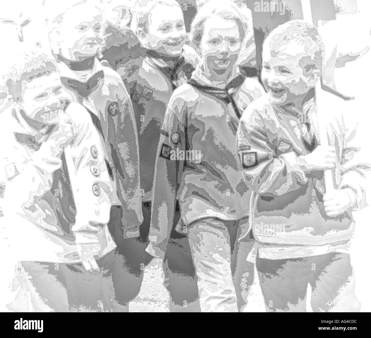 Les louveteaux à la Royal British Legion souvenir parade de dimanche à Chipping Norton Banque D'Images
