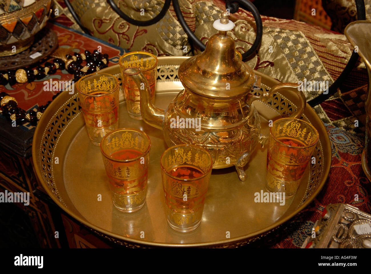 Service à thé Maroc Banque D'Images