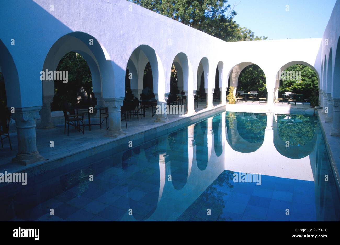 Extérieure de la Villa Sebastian le centre culturel international de Hammamet Tunisie Banque D'Images