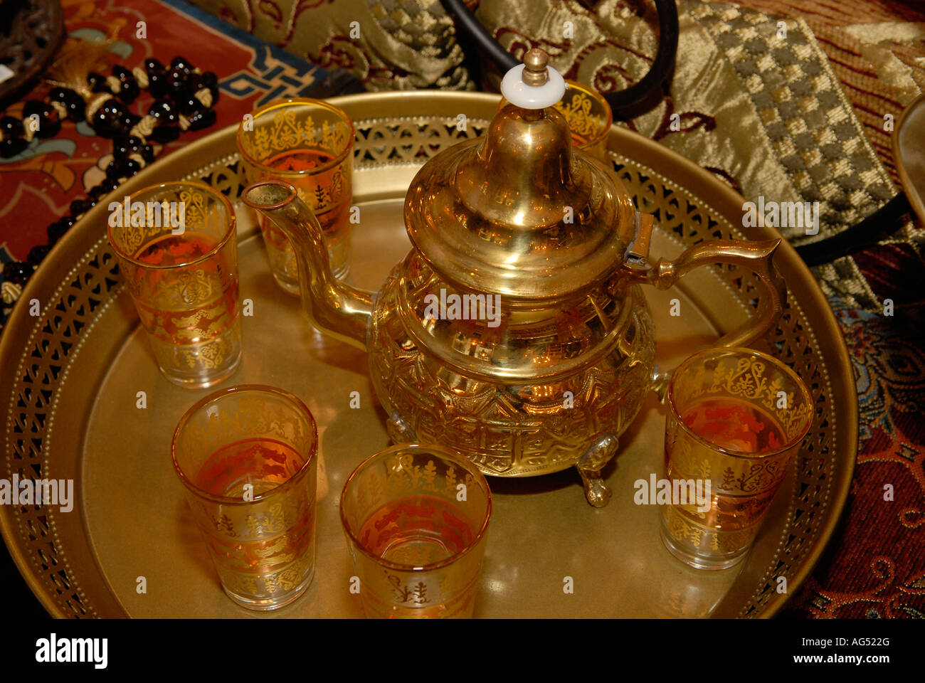 Élaborer thé Maroc Banque D'Images