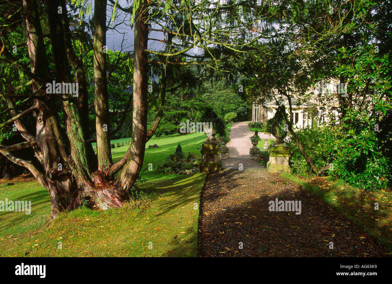 Keswick Cumbria Lake District Underscar Manor Country House Hotel Gardens Banque D'Images
