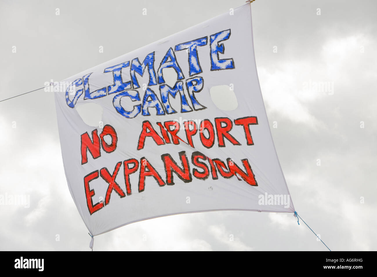 Le Camp climatique site de protestation qui proteste à propos de l'impact sur le changement climatique que l'aéroport de Heathrow a Banque D'Images