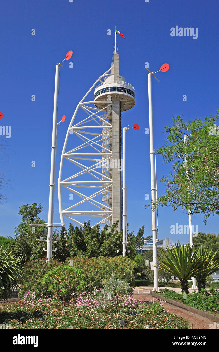 Parque das Nações, Lisbonne, Torre Vasco Da Gama Banque D'Images