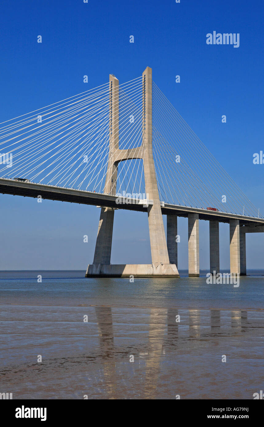 Parque das Nações, Lisbonne, le Pont Vasco da Gama Banque D'Images