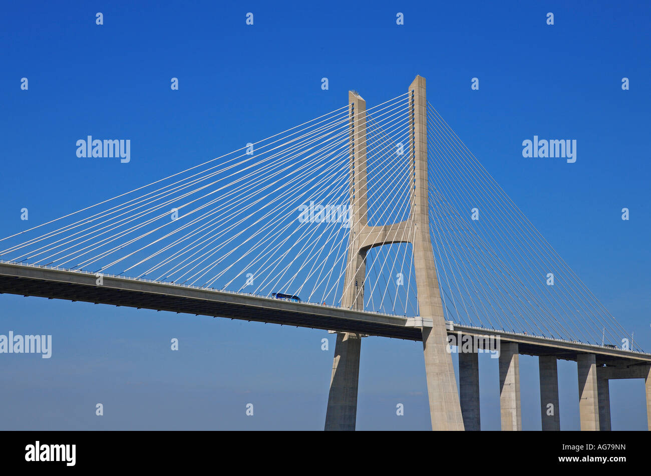 Parque das Nações, Lisbonne, le Pont Vasco da Gama Banque D'Images